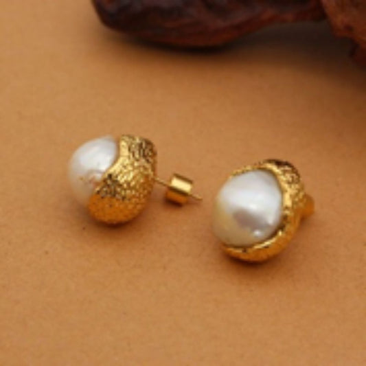 Golden Pearl Studs