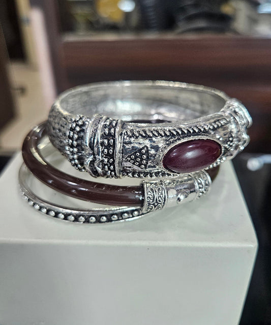 Ruhani Ruby Bangle Set