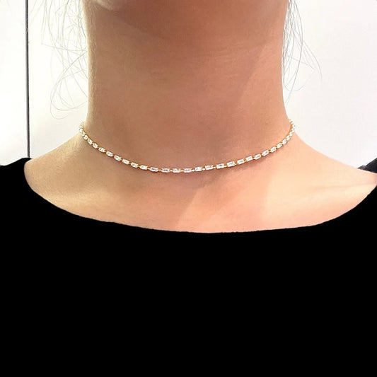 Baguette Solitaire Cubic Zirconia Necklace