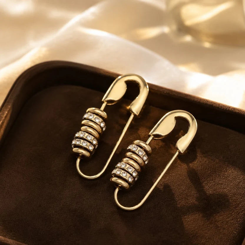 Luxury Safety Pin Design Earrings