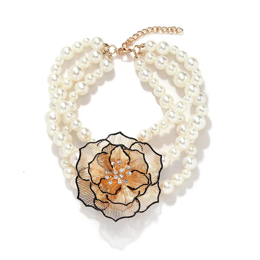 Rosaline Pearl Choker Gold & Silver
