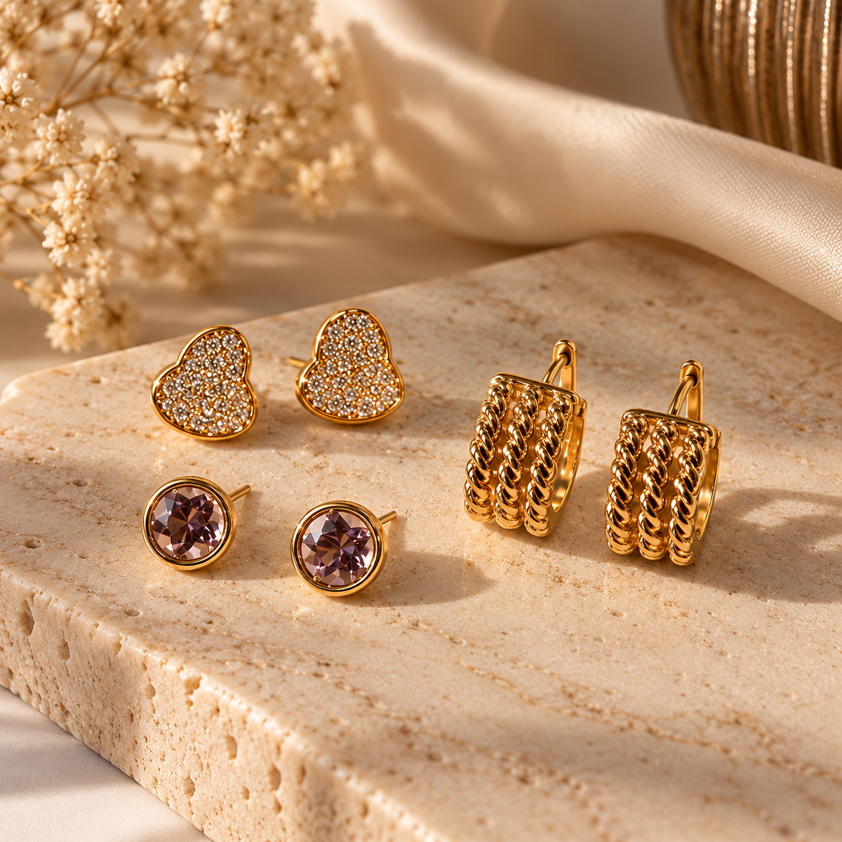 Trio Charm Earrings