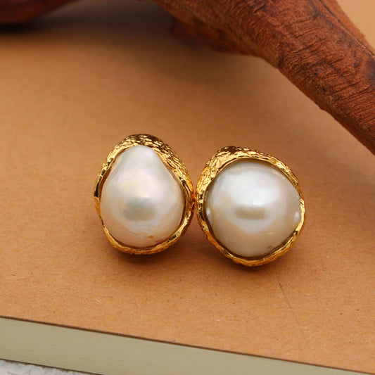 Golden Pearl Studs