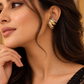 Golden Luxe Crescent Earrings Earcuff Set
