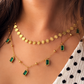 Emerald Grace Layered Necklace Set
