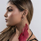 Feather Ear Cuff Red