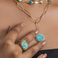 Turquoise Bloom Necklace Set