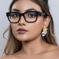 Bold Abstract Dual-Tone Stud Earrings