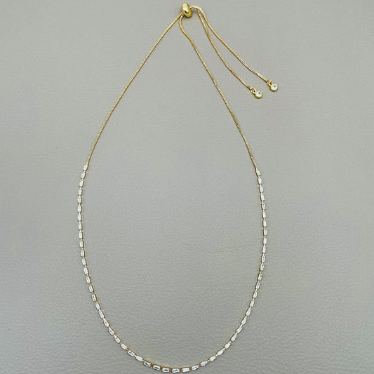 Baguette Solitaire Cubic Zirconia Necklace