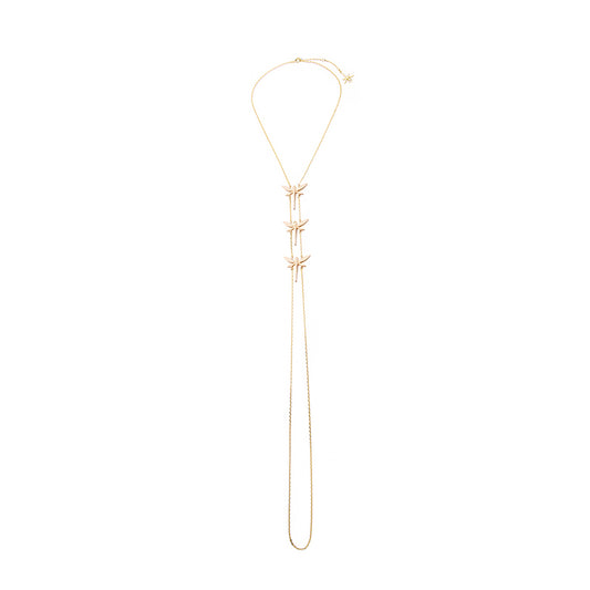 Dragonfly layered Necklace - Gold