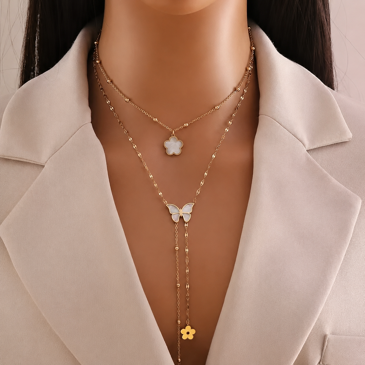 Pearl Butterfly Necklace