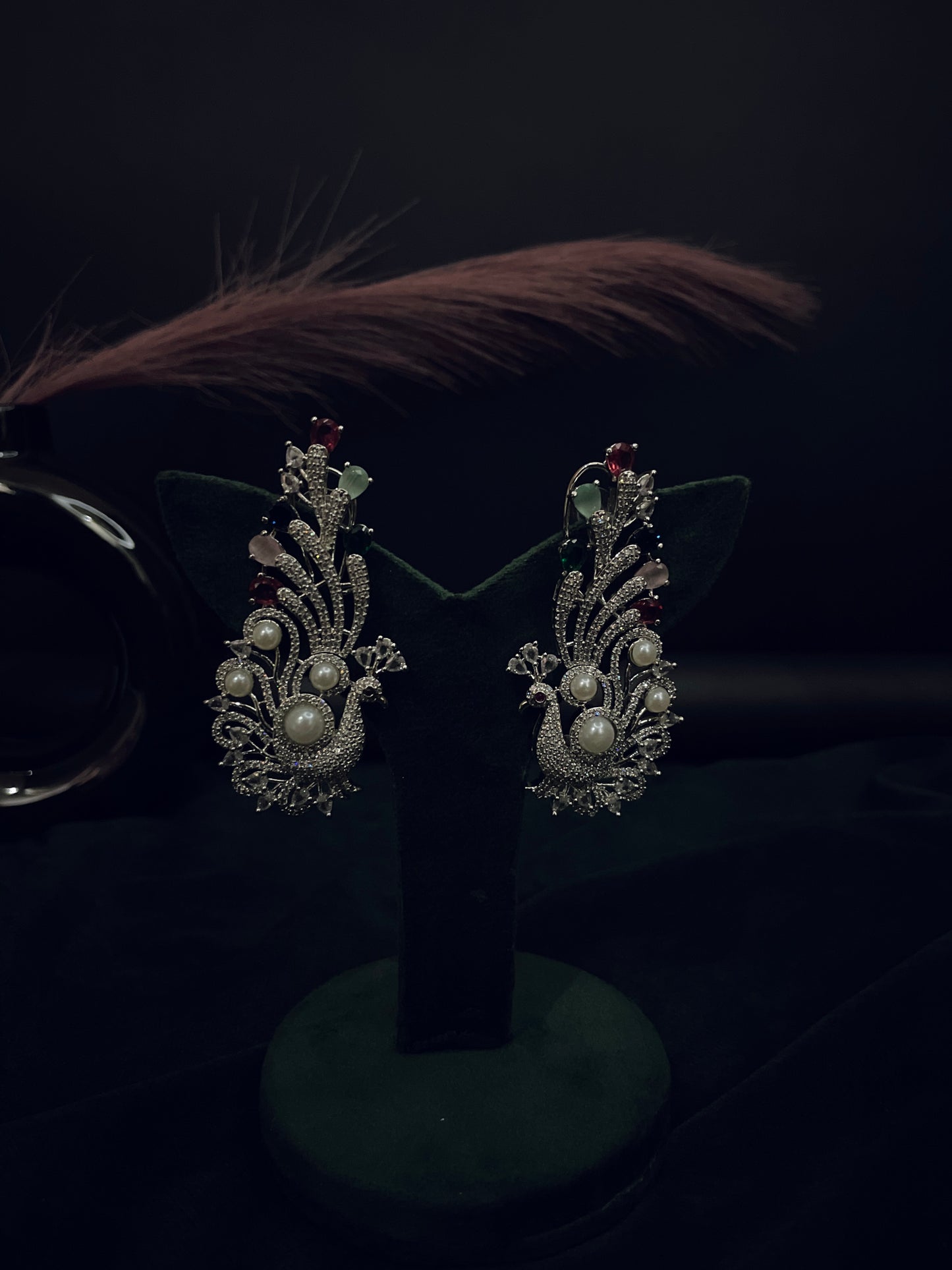 Bella AD Designer Peacock Earrings