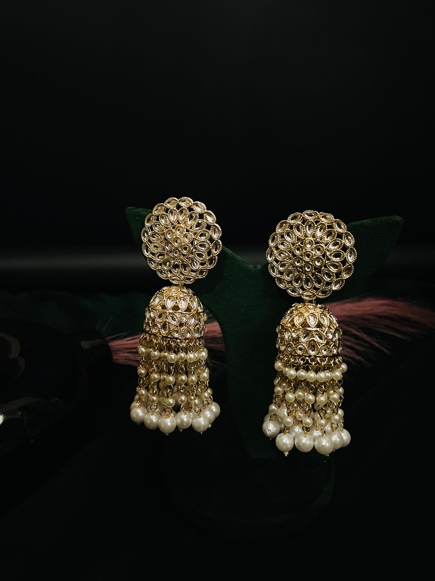 Mosin Pearl Designer Jhumkas