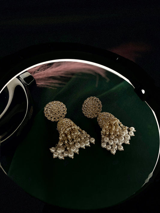 Mosin Pearl Designer Jhumkas