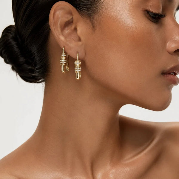 Luxury Safety Pin Design Earrings