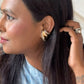 Silver Luxe Crescent Earrings Earcuff Set